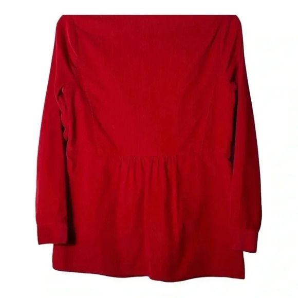 1852. J.JILL LONG SLEEVE CORDUROY MATERIAL FULL BUTTON UP TOP PLEATED BACK SZ XS - Picture 10 of 10